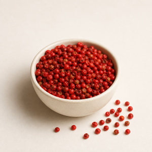 Red peppercorns 50 g – studio photograph