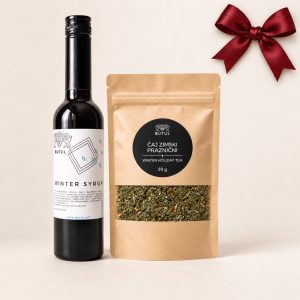 Praznični paket Butul: zimski praznični sirup 250 ml in čaj Zimski praznični 30 g